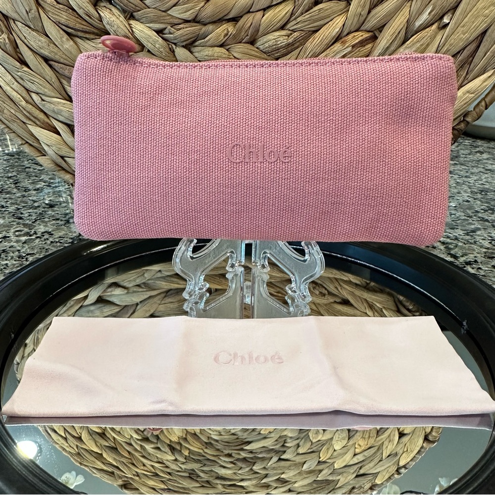 ✨CHLOE LIKE NEW Case Sunglasses Eyewear ORIGINAL Soft Cleaning Cloth Pink - Picture 11 of 11